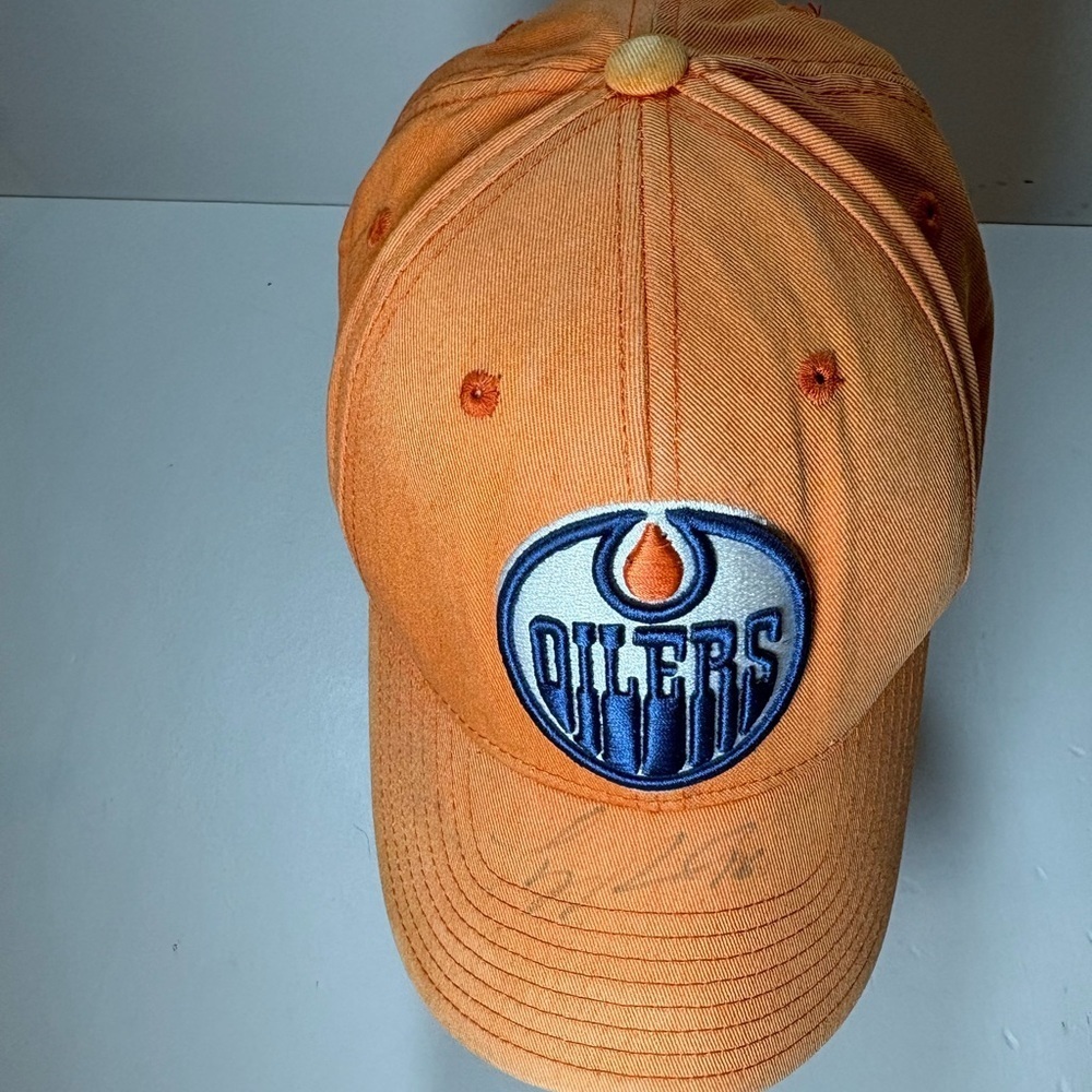 Edmonton Oilers "Hockey Talks" Autographed Hat – Kelly Buchberger